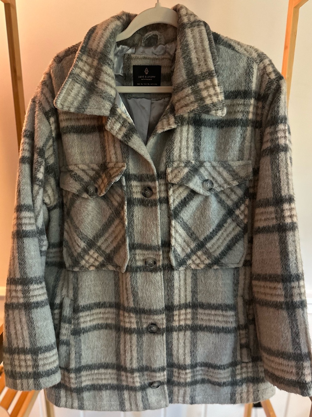 Jade & Ivory Fuzzy Plaid Shacket